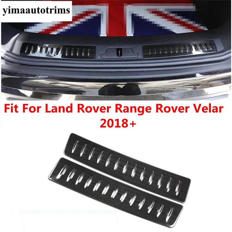 Rear Trunk Door Sill Plate Guard Pad Skid Trim For Land Rover Range Rover Velar 2018 - Stainless Steel Interior Accessories