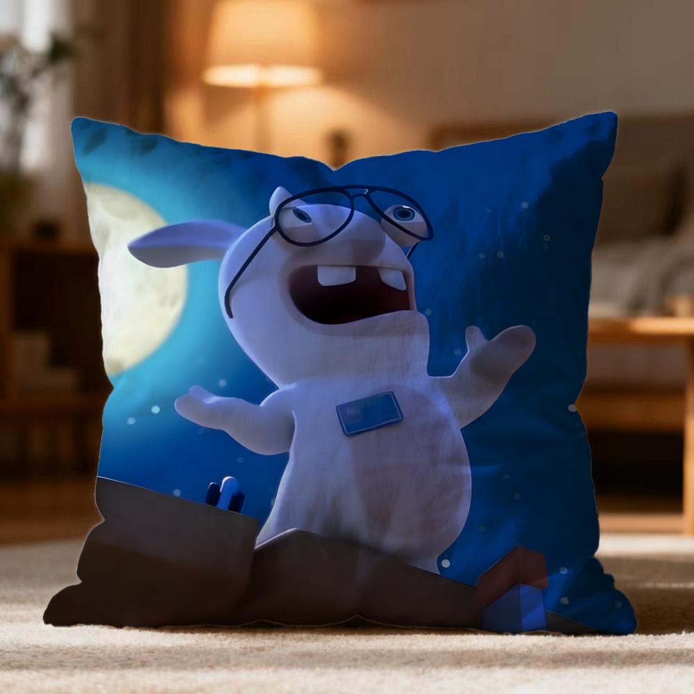Popular R-RRabbids Invasion Cushion Cover Soft Washable Pillow Case Multi-Scene for Couch Bed Travel Office Use