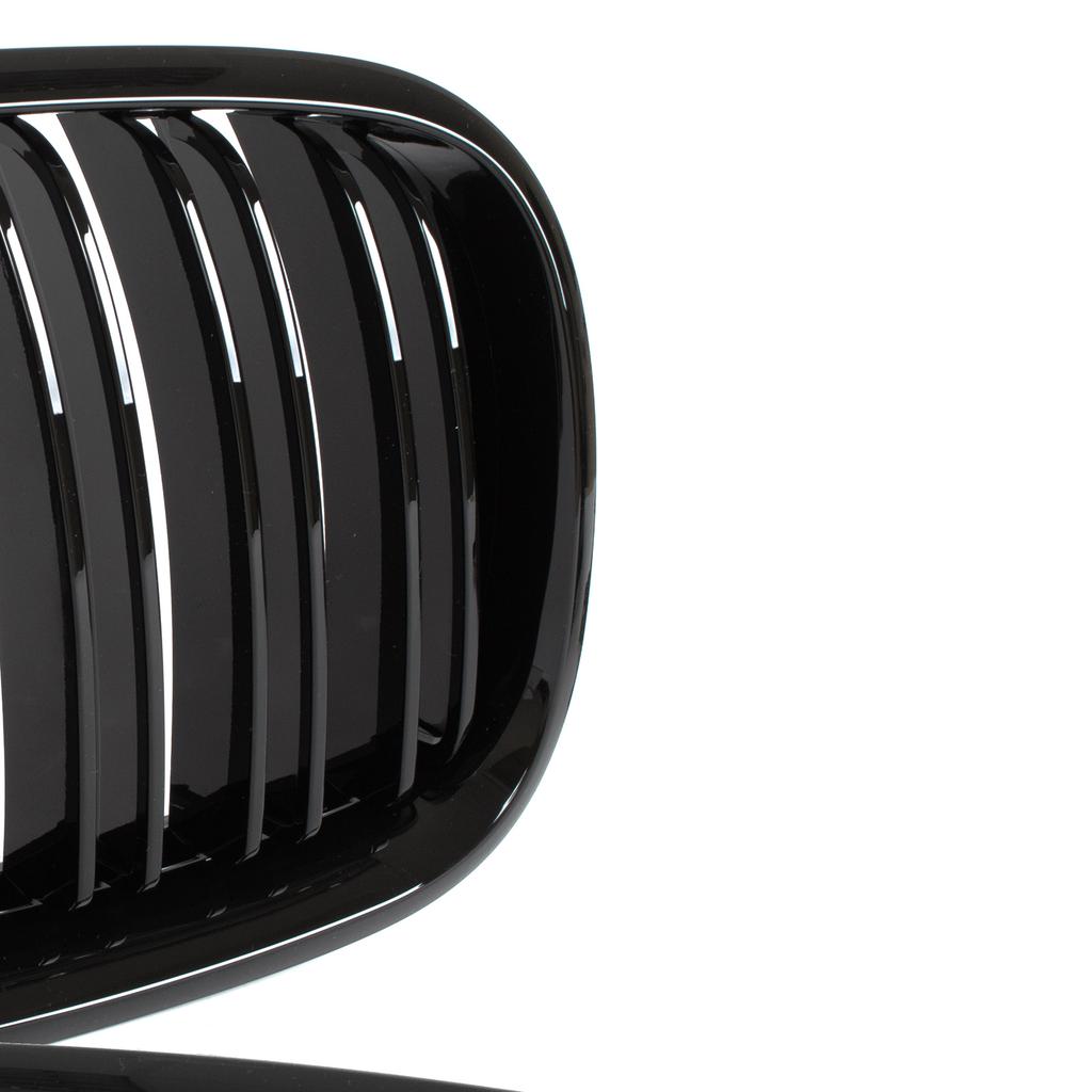 BMW X5 E70 06-13 grilles between the headlights (kidneys) left + right set BLACK GLOSSY DOUBLE BAR