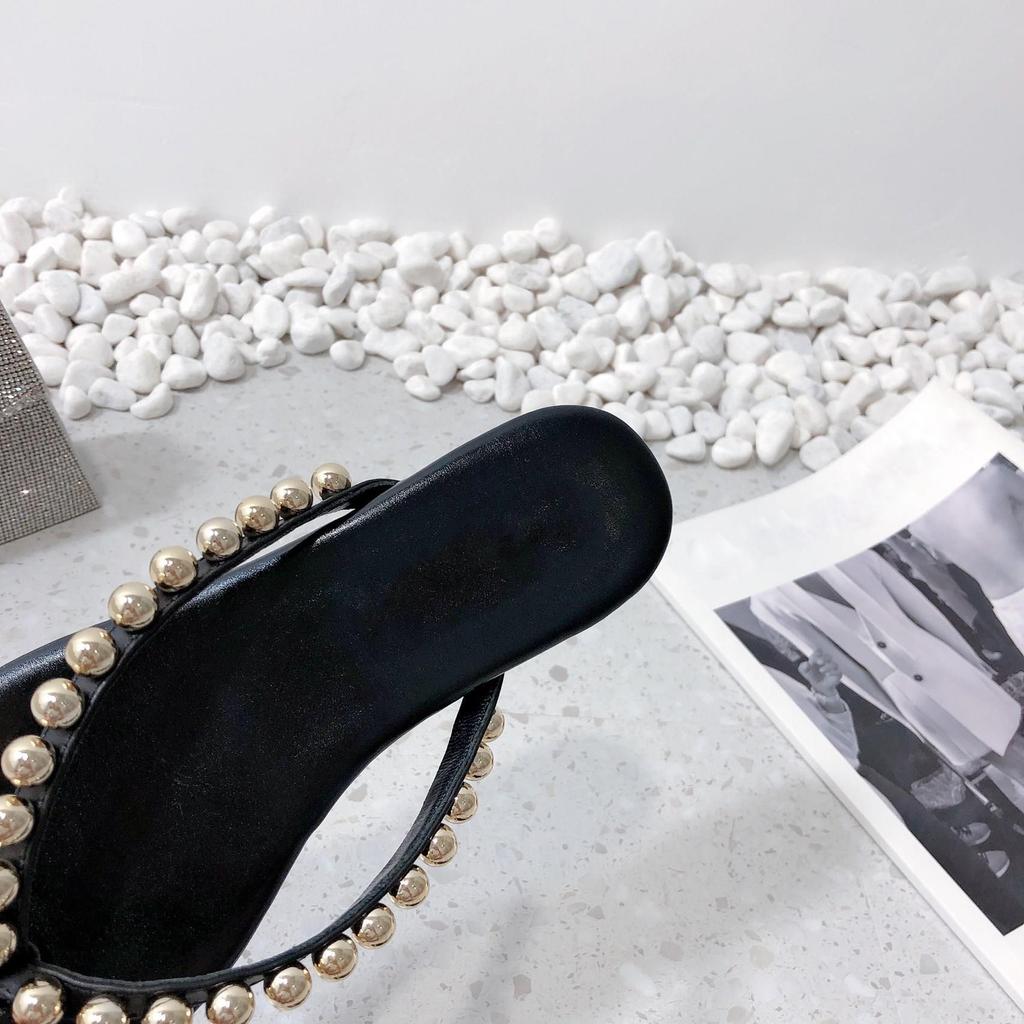 2025 Summer New Fashion Flat Flip-flops Women's Soft Bottom Non-slip Beach Outer Wear Pinch Slippers Ins