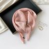 Summer solid color crumpled silk scarf female dopamine orange wear bright color imitation silk scarf sweet Japanese and Korean small headband