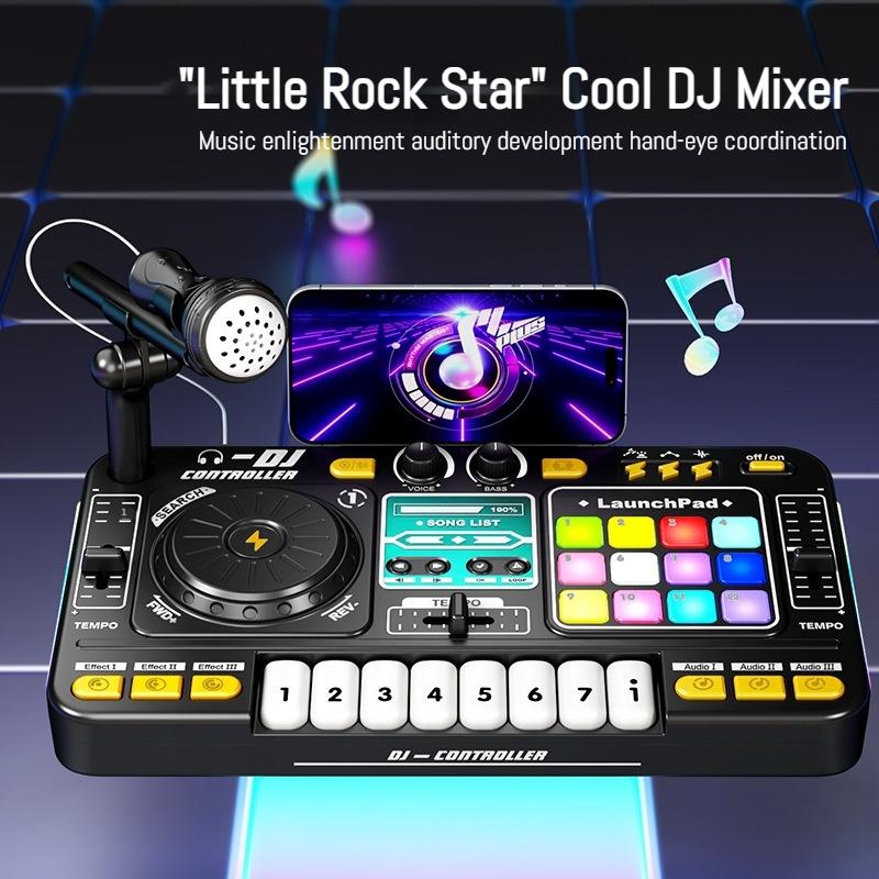 Игрушечный DJ-микшер с проигрывателем, микрофоном, Bluetooth, музыкальной клавиатурой, многофункциональный музыкальный инструмент, подарок для детей, мальчиков