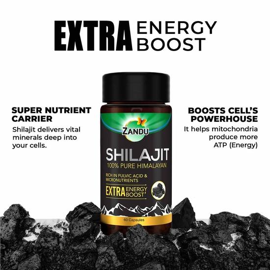 Zandu Shilajit Capsule, 60 capsules x Po2, Original and Pure Himalayan Shilajeet, Boosts Immunity, Strength and Stamina.