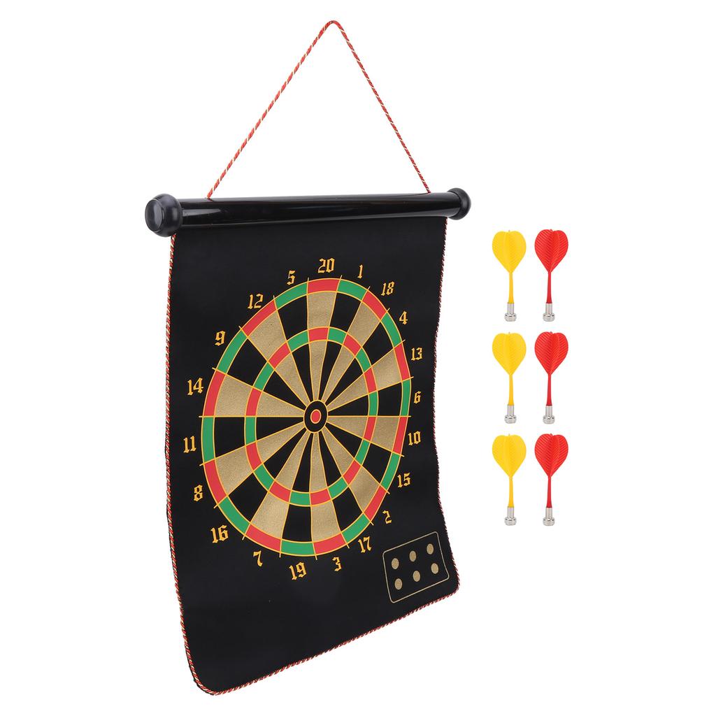 15in Magnetic Dart Board with 6 Dart Safety Magnet Doublesided Printing Dart Lint