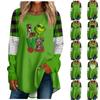 Women's Casual  Plus SizeLong Sleeved Round Neck Christmas Printing T-shirt Top Pullover