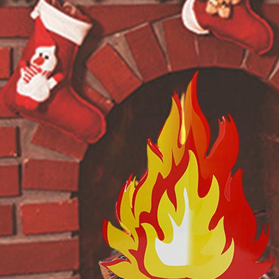 Имитация пламени 3D дизайн Реалистичный Легкая сборка Фотореквизит Мелованная бумага Костер Музыкальная вечеринка Пикник Барбекю Украшение пламени Хэллоуин