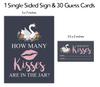 Inkdotpot 1 Sign 30 Cards How Many Kisses In The Jar Indigo Blue Swan Bridal Shower