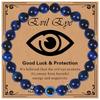 Men's Black Matte Tiger Eye Evil Eye Bracelet
