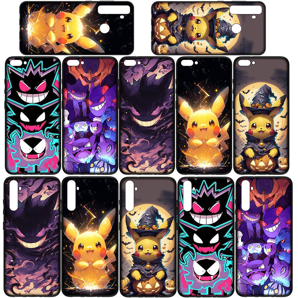 Для iPhone 16 15 Xiaomi Redmi Note 14 13 12 11 Pro Max X 8 9 16e Samsung Galaxy S25 S24 S23 Moto OPPO Huawei GO Gengar Pokemon Pikachu милый чехол для телефона
