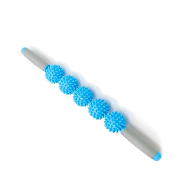 Массажный ролик «Ежик»: Йога-фитнес-палка с шипами для расслабления мышц (Варианты с 3 или 5 мячами)