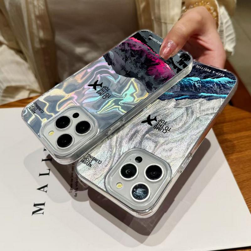 Airplane Pattern Sparking Glitter Phone Case For iPhone 16 Pro 15 Pro Max 14 13 12 11 TPU Clear Soft Edge Shockproof Hybrid Hard PC Bumper Cover