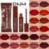 DNM Шелковистая антипригарная глазурь для губ, долговечный матовый бархатный водонепроницаемый одинарный блеск для губ, многоцветный