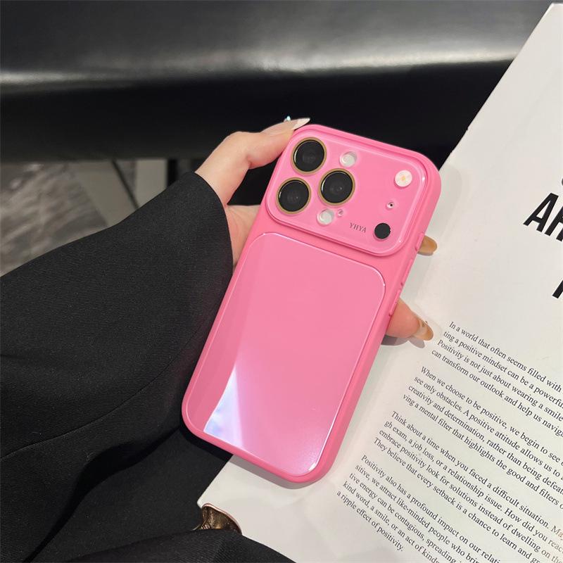 Solid Color Personalized Protective Case for iPhone 17 Pro Max with Large Glass Back Panel