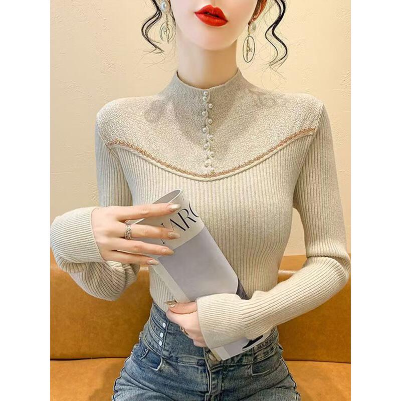 La Chapelle Women's Slim Fit Short-Sleeve Mock Neck Sweater