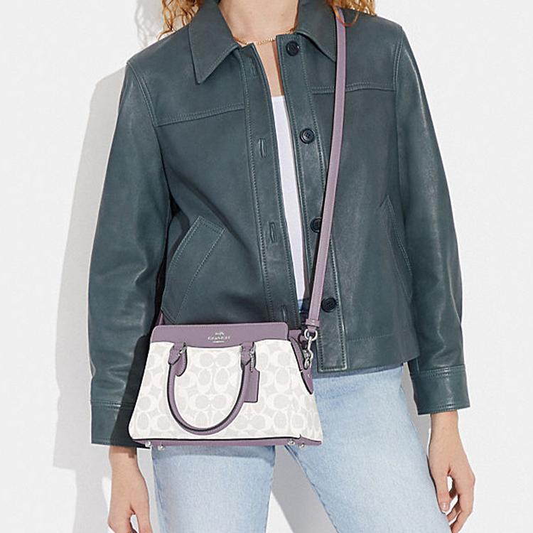 New COACH Darcie PVC Tote Bag, Shopping Bag, Shoulder Bag, Crossbody Bag, Handbag Mini Women's Purple & White CH174-SVVVJ