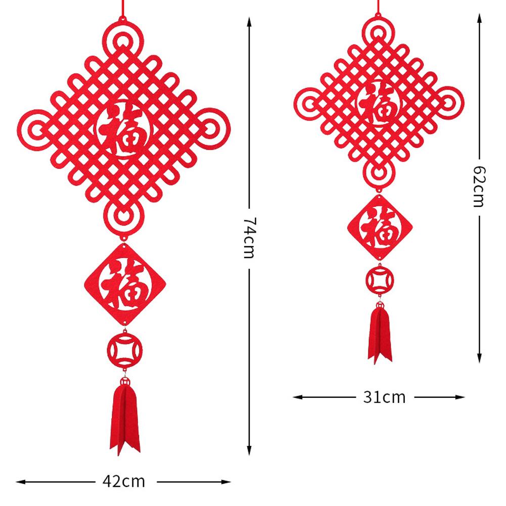 Подвесной китайский узелок «Удача» красного цвета для весеннего праздника Нового года