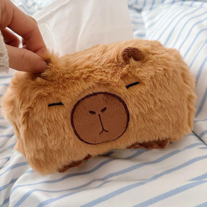Мультяшная плюшевая коробка с салфетками Capybara, креативный дизайн, милая коробка с салфетками Capybara, украшение для дома для друзей, подарки на день рождения, Рождество