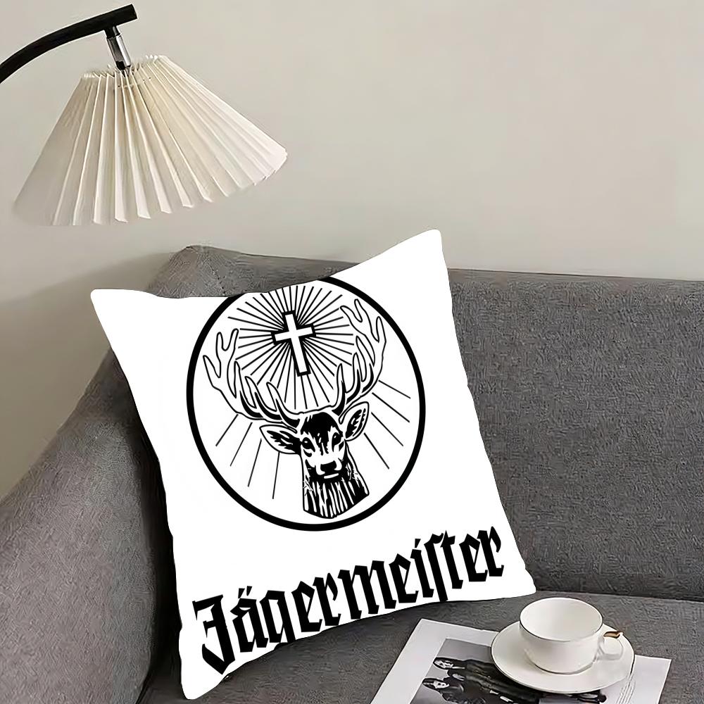 Крутая наволочка для подушки Jägermeister Элегантная комфортная наволочка для дивана кровати Двусторонняя печать Невидимая молния Домашний декор
