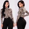 Elegant Women Ladies Leopard Pattern High Neck Loose Fit Casual Tshirt Blouse Top In Vibrant Colors
