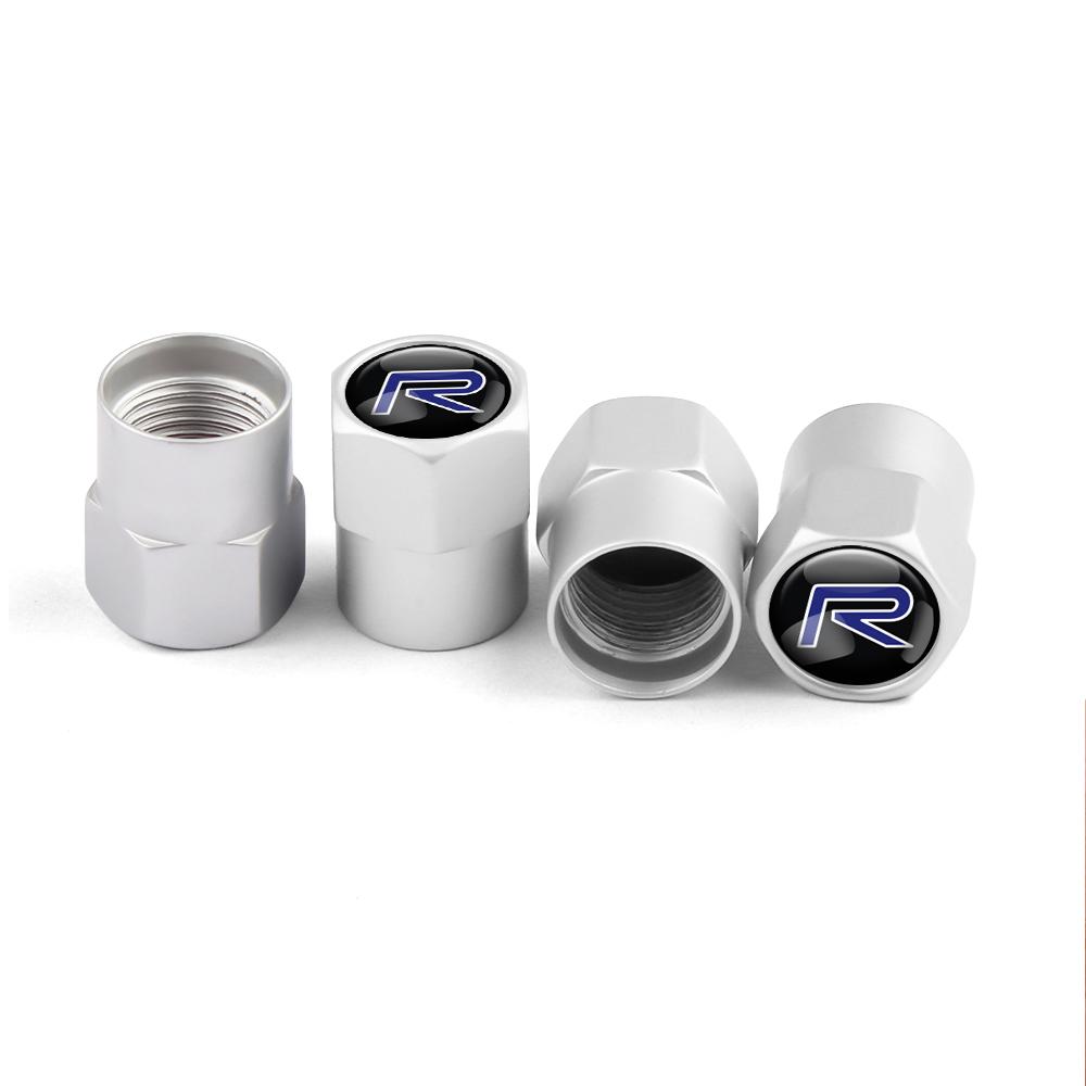 4pc Car Badges Wheel Tire Valve Stem Caps Covers Car Accessories For Volvo Rdesign XC60 XC90 V40 V50 V60 xc70 V70 V90 T6 S40 S60