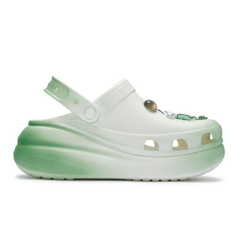 Crocs Crush Clog 811 из Xiaodie Zangchun Freshness Туфли с отверстиями-бабочками Унисекс Одинаковые зеленые и белые