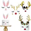 Deer Antler Xmas Sleeping Reindeer Rabbit Ears Party Supplies Cake Topper Christmas Decoration