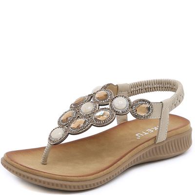 Мода Женские сандалии Роскошные стразы Модные сандалии с перемычкой для пальца С мелким вырезом Слипоны Уличные плоские Нескользящие тапочки для женщин 36-42