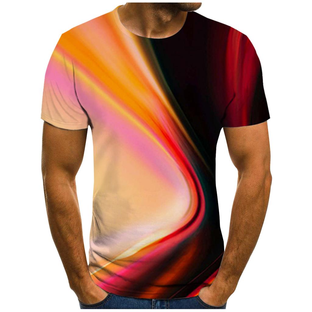 Мужская футболка с коротким рукавом и принтом, летняя круглая шея, трендовая повседневная толстовка