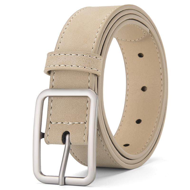 Retro Simple Pu Waist Belt With Alloy Pin Closure For Streetwear And Daily