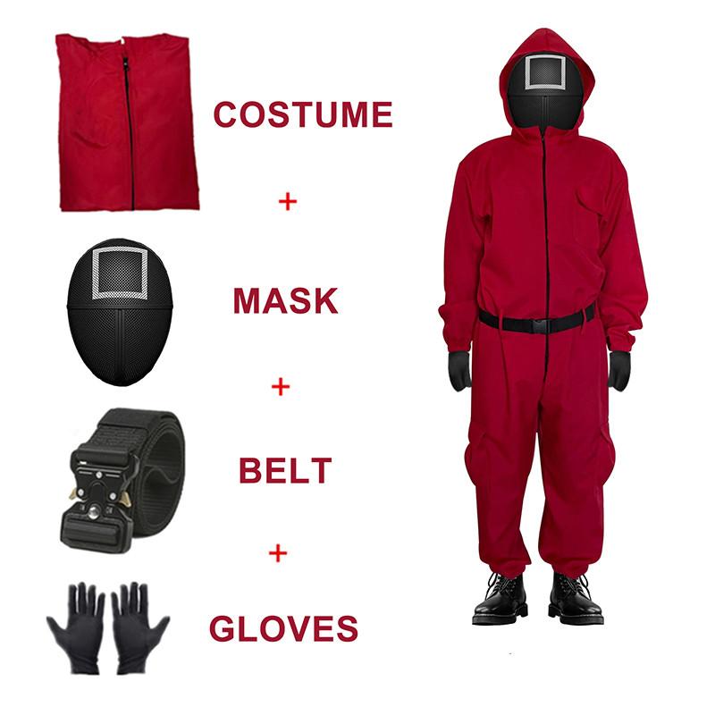 Костюм кальмара злодея для мальчиков, карнавальный костюм с масками, корейский сериал, детское нарядное платье на Хэллоуин