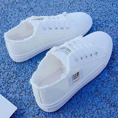 Парусиновые туфли детские осень 2024 новые женские туфли весенние белые туфли студенческие спортивные туфли на плоской подошве обувь для доски