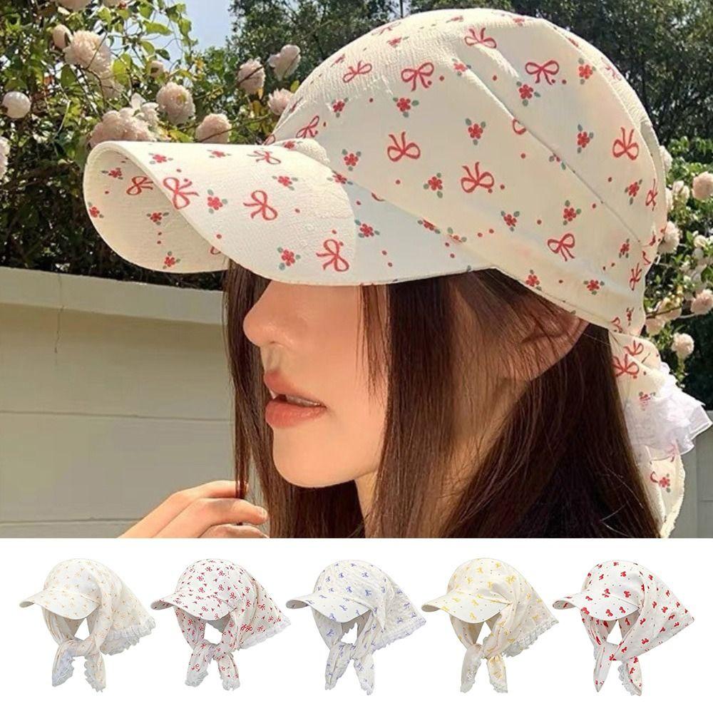 French Pastoral Style Headscarf Caps Sweet Lace Baseball Cap Fashion Sun Hats Summer