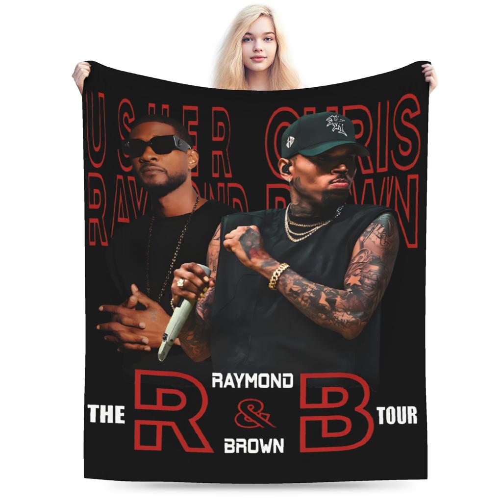 Крис Браун и Ашер The Rb Tour Теплое Мягкое Одеяло Раймонд и Браун Девочки Мальчики Плюшевое Плед Фланелевый Покрывало Диван-Кровать