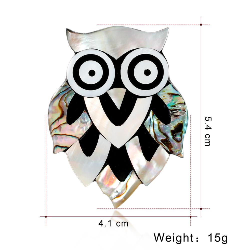Women Fashion Creative Unique Owl Brooch Lovely Exquisite Shell Breastpin