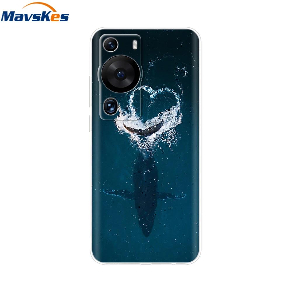 Чехол для Huawei P60 Pro Милое Сердце Мультяшный Расписной Силиконовый Прозрачный ТПУ Задняя Крышка Для Huawei P 60 P60 2023 P60Pro Чехлы для Телефона