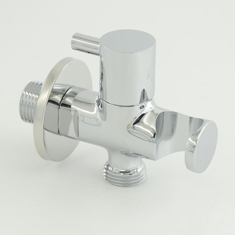 BOSN Brass Shattaf Valve Bidet Sprayer Holder Chrome Finish Modern Design Bathroom with 2-Year Warranty