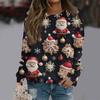 Рождественские толстовки для женщин Вязаный свитер Милая рубашка Осенний свитер с круглым вырезом Топы