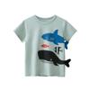 2025 Trendy Summer Children's Clothing New Boys Short Sleeve T-Shirt 3D Cartoon Shark Print Tops Tees Kids Clothes Dropshipping