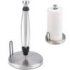 Gavit Kitchen Paper Holder, One-Hand Tear, Suction Cup, Stainless Steel, Tower, Fits Large Paper Rolls, Costco Rolls, Stylish, Silver (Silver)