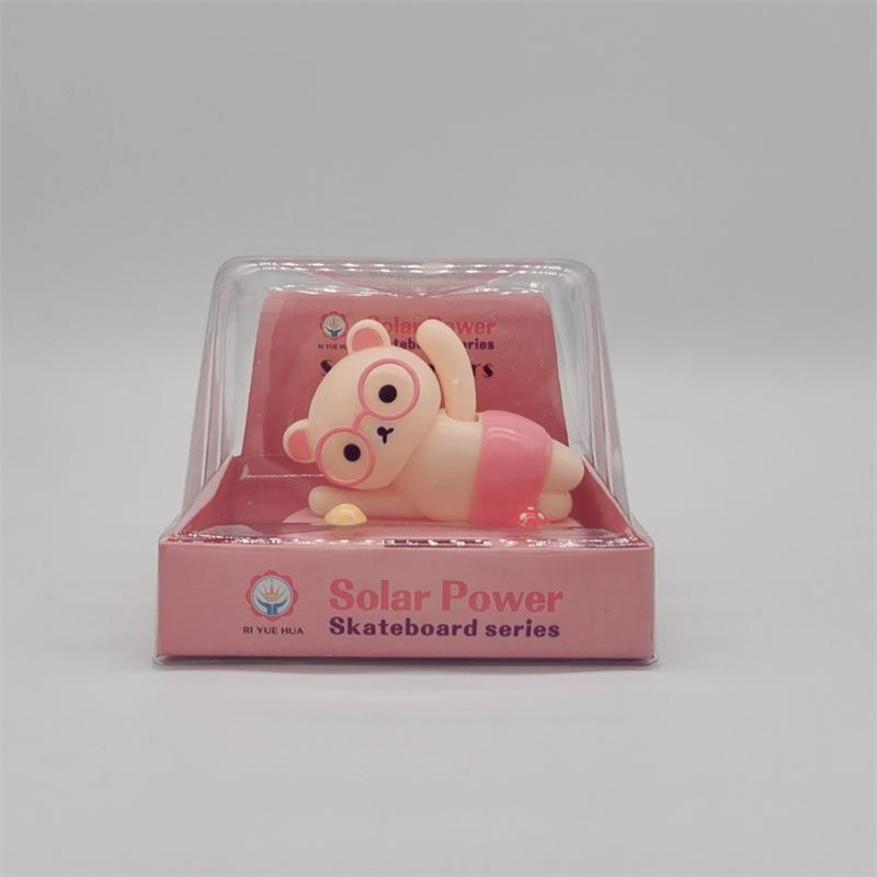 Rilakkuma Фигурки Действия Новая Милая Кивающая Расслабленная Кукла-Медведь Модель Автомобиля Украшение на Солнечной Энергии Домашний Декор Классические Игрушки для Детей Подарок