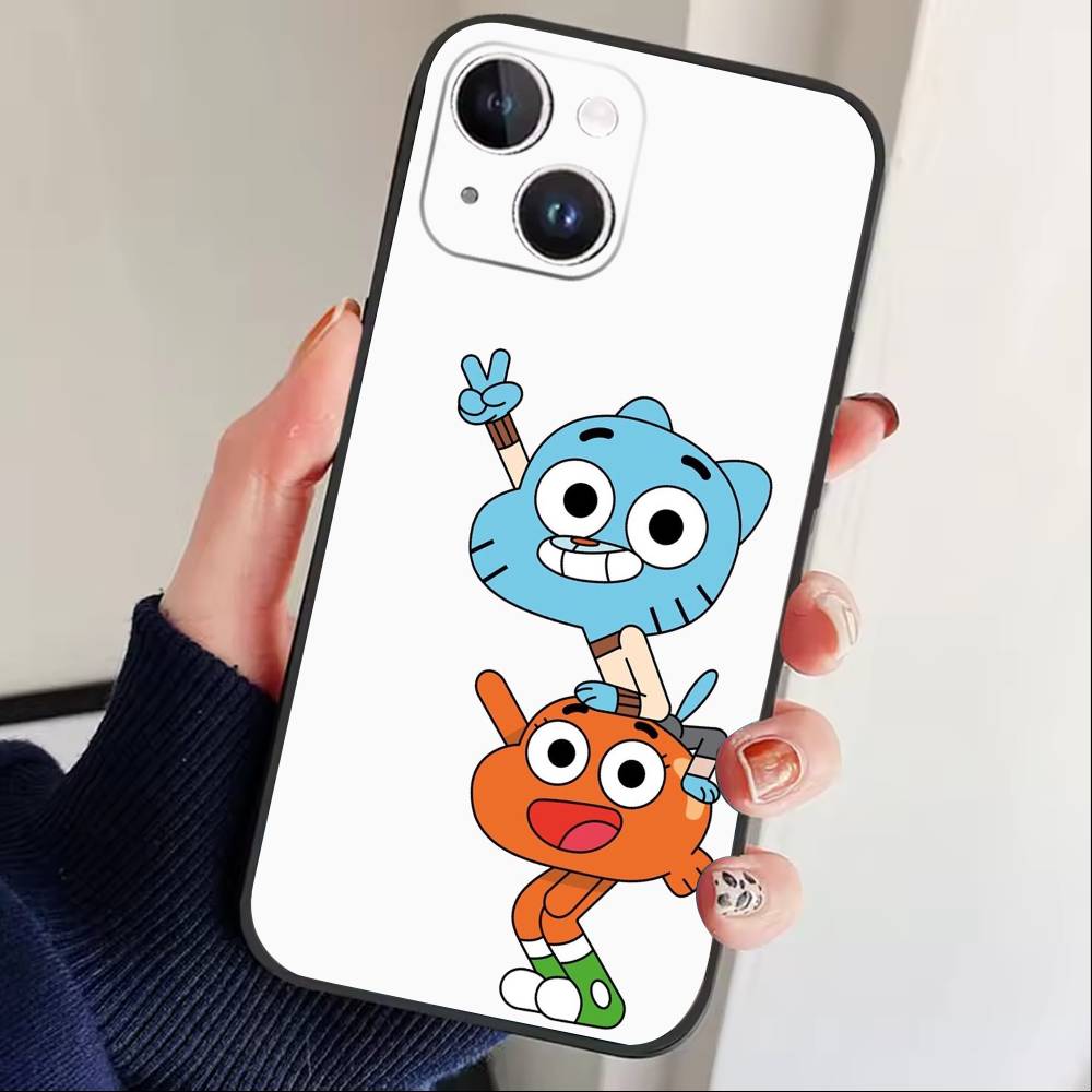 F-Gumball and Darwin Phone Case For iPhone 16,15,14,13,12,17,Pro Max,Plus Silicone Black Case