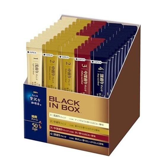 AGF Black Box Stick Roasting Assortment Medium Roast Blend Dark 15 sticks each Light Medium-Dark 10 50 pieces (x 1)