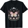Celestial Butterfly with Moon Phases and Florals T-Shirt