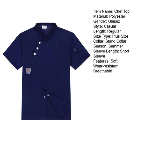Униформа для общественного питания, шикарная кухонная одежда с короткими рукавами, рубашка официанта, дышащая рубашка унисекс, униформа шеф-повара, кухонная одежда