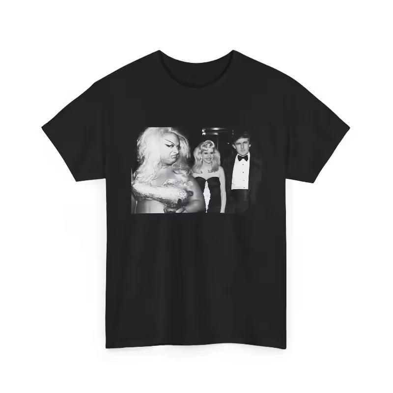 Divine and Trump T-Shirt, John Waters Cult Film Tee Summer Men's and Women's Loose and Breathable T-shirt Top
