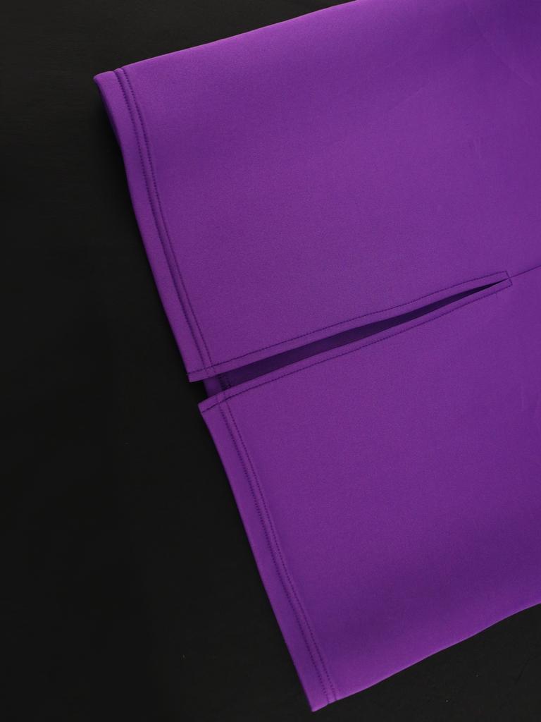 AOMEI Sexy One Shoulder Purple Party Dresses for Women Strapless Empire Package Hip Slim Birthday Evening Occasion Prom Gowns Big Size