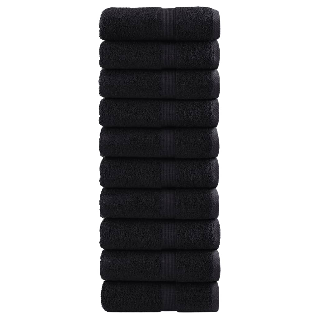 Premium Washcloths SOLUND 10 pcs Black 30 x 30 cm 600 g m²