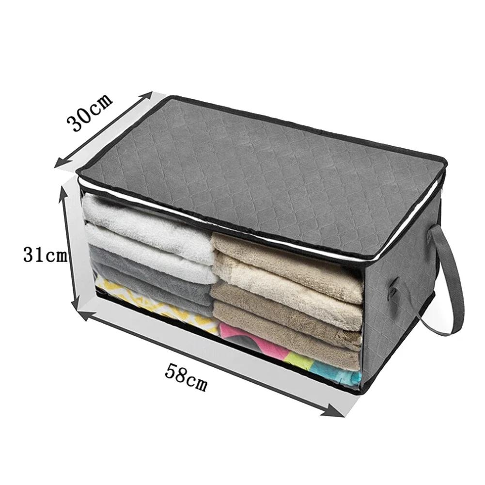Home Clothes Durable Dustproof Storage Bag Organizer With Handle Large Capacity Folding Under Bed Quilt Blanket Zipper Closure