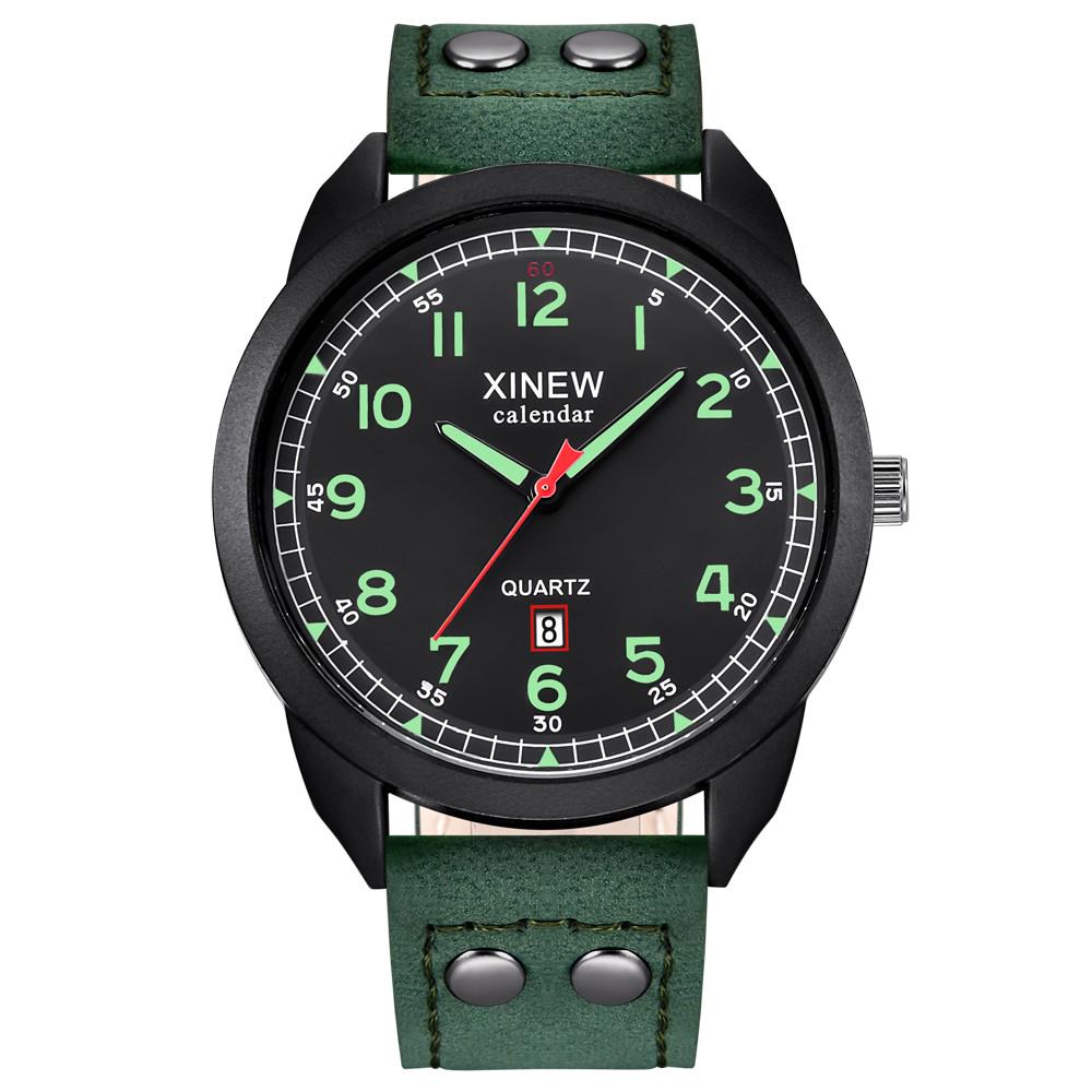 Wilkk Men's Leather Date Casual Analog Quartz Wrist Watch Business Watches Gifts