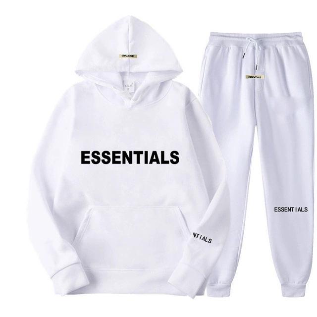 Унисекс Худи Комплект FEAR OF GOD ESSENTIALS - Двойная Строчка, Тренд Уличной Моды, Осенне-Зимний, Двухпредметный.